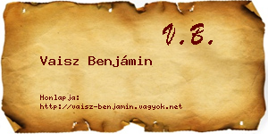 Vaisz Benjámin névjegykártya